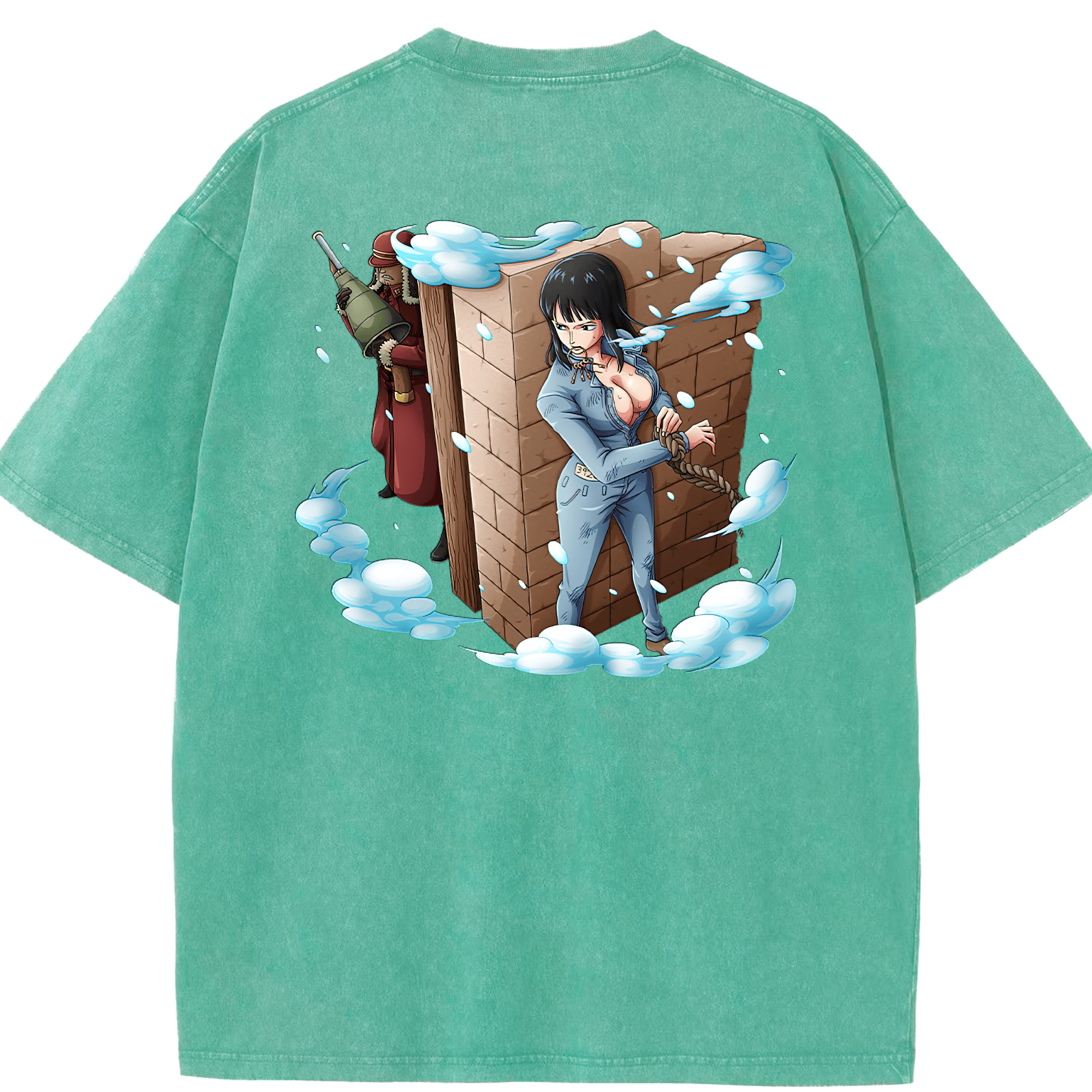 ワンピース ニコ・ロビン ONE PIECE Nico Robin 綿100% ヴィンテージ風 半袖Tシャツ（背面プリント）